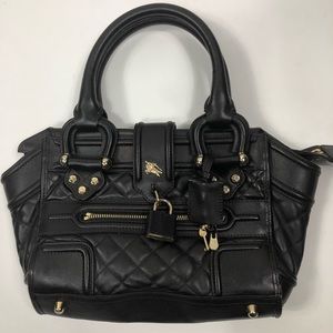 Burberry Brown Leather Quilted Handbag Mini